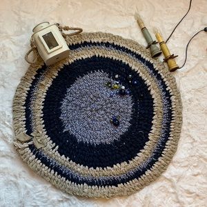 Handmade Amish rag rug - Blue